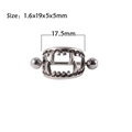 Silver vampire fang nipple ring in medical grade steel, size 1.6x19x5x5mm dimensions - As Shown / Extra Large-Steel