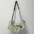 Light green crescent gym bag with astronaut charm and adjustable black shoulder strap - Green with Astronaut Pendant / Green + Astronaut