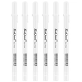 Set of 6 white high-gloss markers and sketching pens with white barrel for art and drawing - 0.8mm Bullet Tip / White