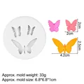 Stampo in silicone a farfalla per resina e cioccolato con tre cavità diverse - Modello 2-B865 / Grigio
