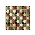 Set of 3cm Christmas ball ornaments in green, white, and brown velvet flocking finish - Khaki+Brown+Fruit Green+Cream