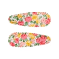 Barrettes à cheveux à imprimé floral pour filles avec motifs de fleurs et forme de goutte - Barrette Style Pastoral (Lot de 2) / Fleurs de Rose Colorées