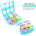 6pcs educational egg toy set with colorful shapes in a light blue storage case - Blue Box Multicolor Eggs (QL862)