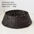 Pied de sapin de Noël en osier tressé marron foncé, base ronde 50x65x22cm - Noir