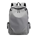 Modern grey laptop backpack for business travel with waterproof fabric and dual zippers - 9029 Grey