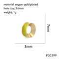 Detail showing 7mm gold plated copper spacer bead with 3.6mm large hole dimensions - Light Yellow