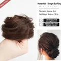Light brown fishtail braid hair ring headband extension with 8cm diameter and 16.5g weight - Synthetic Hair Ring / Tan