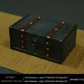 Vintage gray wooden jewelry storage box with antique metal clasp and leather accents - Retro Gray - Unlocked