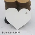 Heart shaped kraft paper gift tags in white brown and black colors sized 6.5x5.5cm - 100Pcs/Pack Heart Shape / White