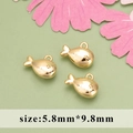 Tre piccoli ciondoli a forma di pesce dorati per gioielli fai da te, 5,8x9,8mm - Pesce d'Oro / 5.8mm*9.8mm