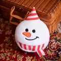 Adorable snowman plush toy with striped red hat and scarf for Christmas home decor - Christmas Snowman Head / 15CM