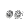 Silberne Blumen-Abstandshalter aus Edelstahl, 8,5 mm Durchmesser, 1 mm Loch - Nr. 100 (8,5 mm) / Stahlfarbe