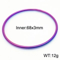 3mm gradient iridescent blue and purple titanium steel stackable bangle bracelet - 1Pc-Rainbow Gradient (KB180407-KFC)
