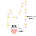 Pink, gold and white glitter heart garland decoration for wedding party, 3.6m length - 5cm Heart/Approx 3.6m/40pcs / Glitter White