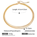Collana a più strati dorata in acciaio inossidabile con cinque catene snake impermeabili - Stile Catena a Serpente a 5 Strati (JDNW2403082)