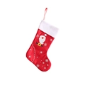 Roter Weihnachtsstrumpf aus Filz mit Weihnachtsmann-Applikation und weißem Plüschrand - 194A# Weihnachtsmann