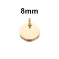Polished 8mm gold round stainless steel charm pendant for DIY jewelry making - Round Inner Hole (8mm) / Gold