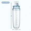 Blue 1000ml cartoon bear plastic water bottle with scale markers and 29cm height - Transparent Blue [1000ml Shaker]