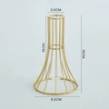 Minimalist gold metal wire frame flower vase with clear glass tube insert for home decor - Trumpet Small Vase / Gold
