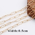 18K gold-plated cross O-chain with 0.5cm width and textured wavy metal surface - C12607 Width 0.5cm (Textured)