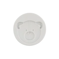 Light gray silicone mold featuring a cute cartoon bear head design for fondant and clay - Style 9 Bear Head Round (A221) / Gray