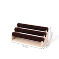 Espositore gioielli a 3 livelli in bambù e velluto marrone per orologi e braccialetti - 40cm/3 Livelli / caffè