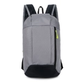 Lightweight grey backpack with black bottom and green zipper accents on white background - Small / Grey Black