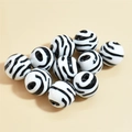Mix of zebra pattern acrylic round beads for DIY bracelet jewelry making accessories - 12mm Zebra Pattern White