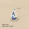 Miniature blue resin snowy house figurine for Christmas DIY village and gift scenes - No.31 - Resin Blue Miniature Snow House