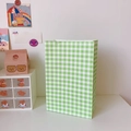 Minimalist green plaid paper storage bag with a cute ins-style mini design for decoration - Green Check
