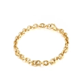 Minimalist 18k gold plated stainless steel Rolo chain bracelet with secure lobster clasp - 5mm / Gold