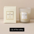 Frosted glass lily scented candle in elegant beige gift box with coconut wax blend - Lily Scented Candle