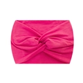 Elastic wide rose red yoga headband with cross knot design for sports and fitness - Rose Red