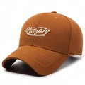 Casquette de baseball classique en coton sergé marron caramel avec broderie Kaiyan - Café