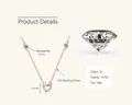 Rose gold S925 silver heart necklace with D-color VVS1 moissanite pendant stones - Rose Gold - Heart (0.06ct)
