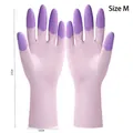 Guantes de limpieza de látex rosa y morado talla M antideslizantes, 27cm largo - Talla M Púrpura