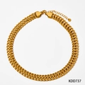 Collana a maglie cubane spesse in acciaio inossidabile dorato con chiusura a moschettone - Collana a Catena Cubana Oro (KDD737)