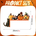 Spécifications de taille pour décor de coin de porte Halloween en bois avec sorcière et chat - MZ782A Gauche