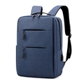 Donkerblauwe zakelijke rugzak van waterafstotende stof met externe USB-laadpoort - Standaardtype / Blauw