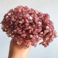Handmade wealth tree crafted with pink rose quartz crystals and copper wire weaving - Strawberry Quartz