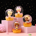Starry sky Rilakkuma crystal ball ornament with dessert style base in four variants - 2529# (lights + Snowflakes)