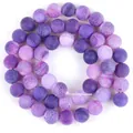 Round purple dragon vein style beads with elegant crackle texture for DIY jewelry - Purple Weathered Agate / 6mm/1 Piece Approximately 63 Pieces/21g