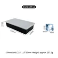 Black 8-cavity silicone ice cube tray with lid and 48mm large square molds - 8 Cavity Square / With Lid / Black