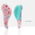 Transparent detangling hair comb in a compact 19x7cm size for children and adults - Large Pink Cupid Love