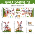 Detailed size specifications for Easter bunny and chick PVC window stickers set - As Shown / Multicolor Pattern (UV26Y80053T_R)