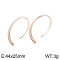 Minimalistische gebogene Bogen-Ohrhänger in Roségold-Finish aus Edelstahl-Schmuck - Groß (44x25mm) / Roségold
