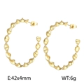 Grandi orecchini a cerchio intrecciati dorati con design a onde francesi irregolari - Tipo B (42x4mm) / Oro