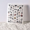 Pegatinas 5D con relieve estilo gótico con retratos de chicas y arte graffiti punk - Estilo de Calavera de Niña Gótica Oscura (FEB-334)