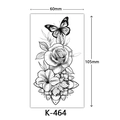 Waterproof tattoo sticker with butterfly and rose sketches, size 60mm x 105mm, K-464 - K-464-Butterfly Mandala