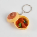 Portachiavi mini pentola di terracotta con riso e modello di cibo realistico in metallo - Punta d'ala